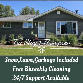 Fully Furnished, Contractor-friendly,4Beds, Free Parking&Laundry, Corporate Housing, Hotel in Thompson