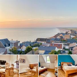 Le trait de côte vue mer commerces et plage à pied