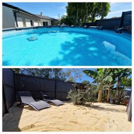 Villa entière avec piscine- 8p、Léguevinのホテル