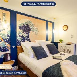 The Great Wave, appartement calme avec terrasse et parking gratuit