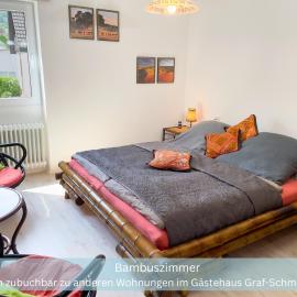 Bambuszimmer mit großem Dachgarten im Gästehaus Graf-Schmelzer, viešbutis mieste Tritenheimas