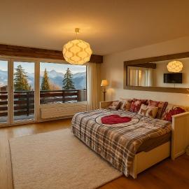 Studio cosy au calme avec terrasse vue sur Alpes, hotel in Crans-Montana