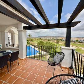 Chic apartment with lovely terrace, pool & golf view