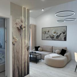 Nowy apartament z dwoma sypialniami i garażem, hotel i Biskupiec