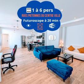 Le Porchaire - Appart 2ch - Elégant Spacieux et Calme au centre ville de Poitiers - Futuroscope à 20 min, hotel en Poitiers