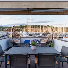 Ocean Beauty Beachfront Boat House in Portorož with Sea View and Jacuzzi
