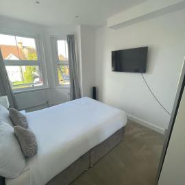 Modern Double Bedroom with Marble private bathroom