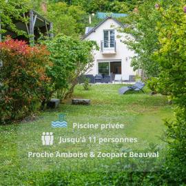 Grande maison 11 pers piscine & Châteaux Loire