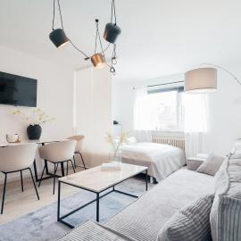 1 BR Apartment - ZENTRAL - BUSINESS - WIFI - KÜCHE - NETFLIX - PARKHAUS, hotel i Wiesbaden
