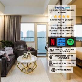 Le Martell 1BR BGC Condo Unit - Infinity Pool & Gym Access with 360 City View
