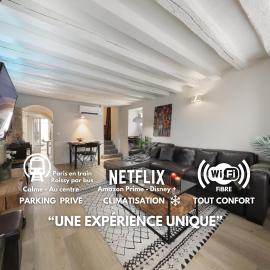 Maison entière climatisée pour 6 personnes avec parking proche Astérix, Roissy CDG, Chantilly, Le Bourget: Orry-la-Ville şehrinde bir otel