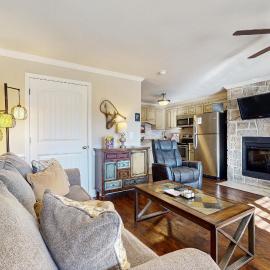 Pool + Riverfront! Couples Retreat in Smoky Mtns