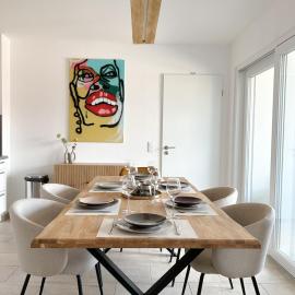 Ferienwohnung in Ahaus für 6 Gäste mit 2 Bädern und Loggia, hotel em Ahaus