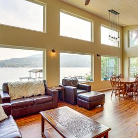 Lake Whatcom House w/ Private Hot Tub + Dock