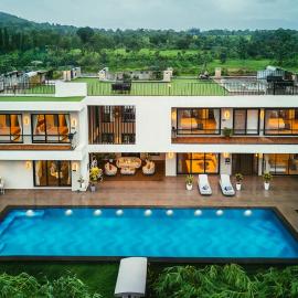 StayVista at The Amaryllis with Heated Pool & Projector Set-Up