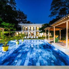 Villa Harmonia Pool and BBQ Steps to Beach