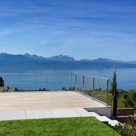 2 pièces vue Lac Lutry, Lausanne avec grande Terrasse