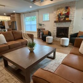 Luxury New Construction Cottage with fireplace, office, and covered deck