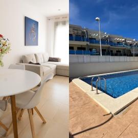 Ground floor apartment on the seafront with pool