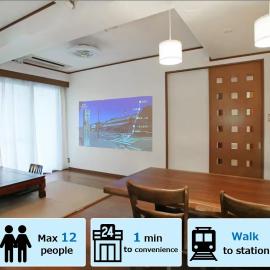 SN62 大須駅鶴舞駅最寄り 栄まで徒歩圏内 最大12名 3家族分の個室 お風呂からのスカイビュー Nearst to Osu Tsuruma Station Within walking distance to Sakae Private room for up to 12 people 3 families Sky view from the bath