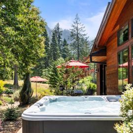 Mountain-View Retreat with Hot Tub & Waterfalls