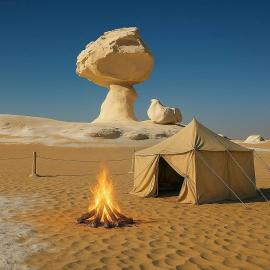 White desert safari in Egypt