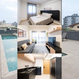 Localização Central! A 450 metros da Vila Germânica Loft com Piscina, Ar-Condicionado, Wi-Fi, Cozinha completa, Garagem Privativa, Espaço Zen, Academia, Sauna, e Mercadinho 24h, hotel in Blumenau