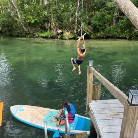 Main River Retreat hot tub, canoe with trolling motor