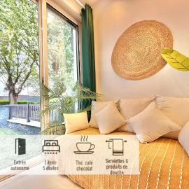 30 - Appartement avec TV XL, 2 chambres, jardin, parking, prox Gare et CentreLille, hotel in Mons-en-Baroeul
