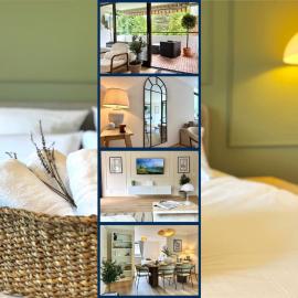 HyggeLiving - DELUXE - 90qm - Balkon - Gartenblick - 55 Zoll TV - Boxspringbetten - Hunde - Kinder - Fahrradkeller