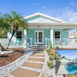 Charming Beachside Home Heated Pool Free Golf Cart