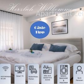Apartment Leinetal - bester Schlafkomfort in hochwertiger Hotelbettwäsche, 3 Zimmer - große Küche, Duschbad & Parkplatz