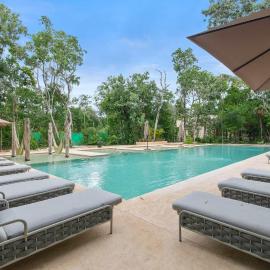 Stylish 1BR Condo with Private Pool & Balcony