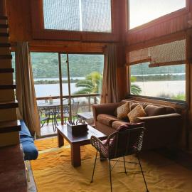 Cabaña en Pichilemu Cahuil vista a la laguna, hotel a Cáhuil