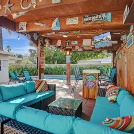 Beach Family Tiki Villa Walk to Beach Heated Pool