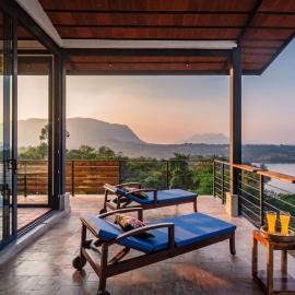 SaffronStays Satori Perch Regal - 4BR Tuscan-style villa with pool, farm meals & 270 Degree Mulshi Lake views near Pune