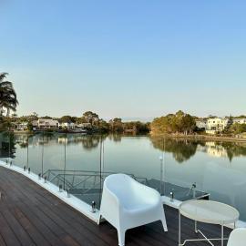 Spacious waterfront home with pontoon, pool, BBQ