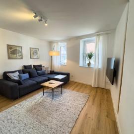 Vyne Apartments - Ganzes Haus mit privatem Hof & Stellplatz - Großes Wohnzimmer, hotel in Großfischlingen