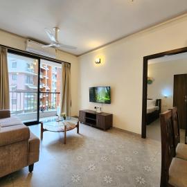 Candolim 1BHK Vacation Rental with Pool Balcony Parking and WiFi