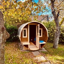 Fass-Sauna, Garten, etwas Fördeblick, 2 Minuten zum Naturstrand - Opa Meyer