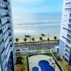 Apartamento frente ao mar com piscina, a 5 minutos da Cachoeira 1 quarto, hotel in Mongaguá