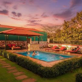 StayVista's Rustique Radiance - Hillside Retreat with Outdoor Pool & South Indian Architecture