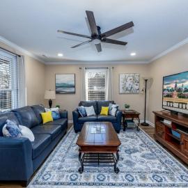 3-Bedroom Home with King Bed, Smart TVs & Fenced Yard