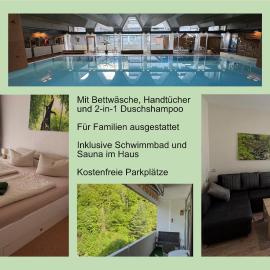 Waldtraum Schwimmbad Sauna Kinderbett wandern