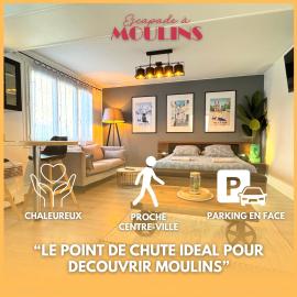 Escapade à Moulins, Studio spacieux au calme, central & parking gratuit, hotel a Moulins