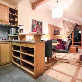 Beautiful one-bedroom apartment with fireplace and stunning views