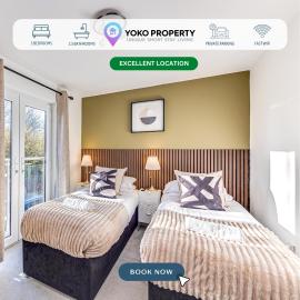 Hunsbury House • Sleeps 5 • SkyTV • Free Parking • Self-Check-In • Yoko Property