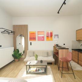 Stylish studio apartment with private yard