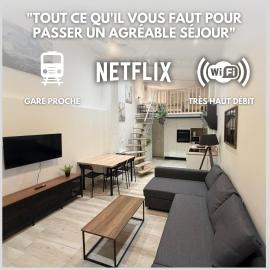 Duplex Moon x4 pers NEW - Gare Parilly, Hotel in Vénissieux