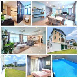 FERRINGHI RESORT 5-BEDROOM with POOL, BBQ SET, WiFi, Netflix & WALK to BEACH, hotel in Batu Ferringhi